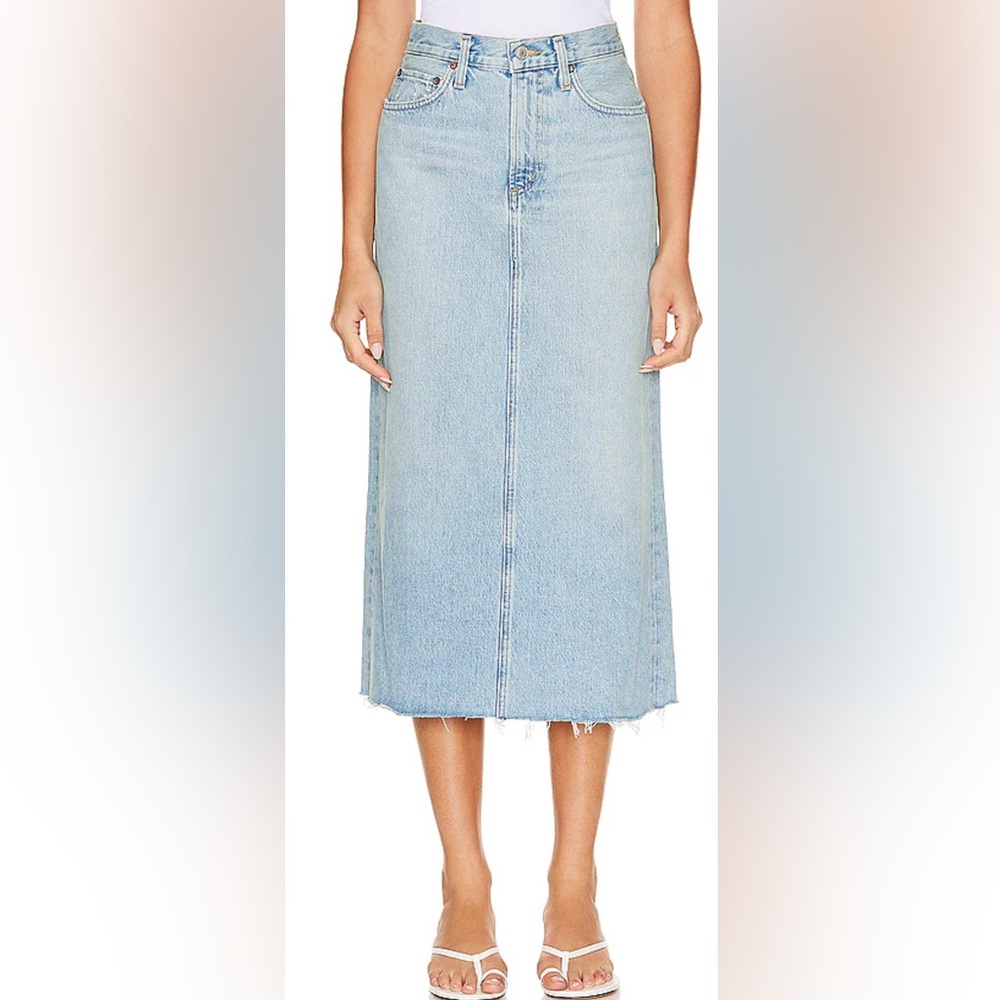 Agolde Light Blue Denim Skirt